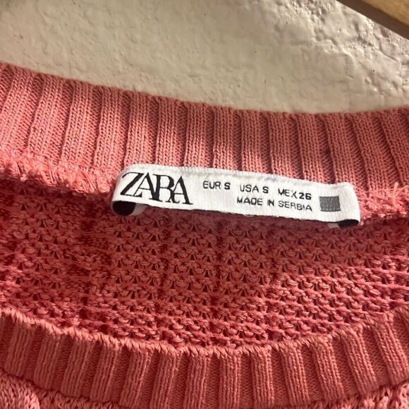 ✨Zara Pink Jacquard Crop Pink Sz Small Top✨ - Picture 9 of 10